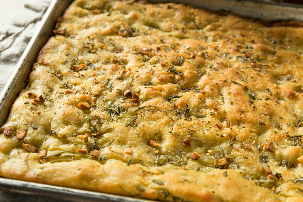 Homemade Garlic and Rosemary Focaccia Bread